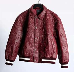 Premium Quality <b>Men's</b> Genuine Leather <b>Jacket</b> for Fall Winter Long with Stand Collar and Front Logo Thin Thickness - Product Image 3