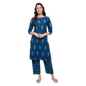 Mujer estilo indio-pakistaní Salwar Kameez tela de seda de algodón hecha a mano toda la temporada ropa de alta calidad inspirada en vestidos Lenin - Product Image 5