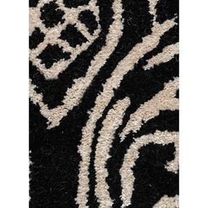 Tapis Imara en laine et viscose tufté à la main, gris et noir, motifs floraux rayés rectangulaires pour salon, tapis de chambre 3D Tuq-333 - Product Image 3