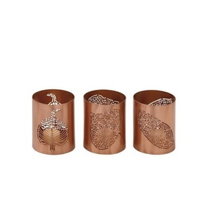 Soporte votivo de hierro de diseño con diseño floral moderno y arte láser preciso para pantallas de luz elegantes - Product Image 3