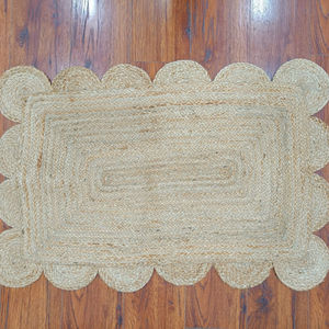 Tapis en Jute de qualité supérieure, fait à la main, festonné de Designer, Rectangle, 100% - Product Image 1