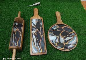 ชุดจานไม้มะม่วงเคลือบพิมพ์ลายสำหรับงานเลี้ยง จำนวนมาก - Product Image 4