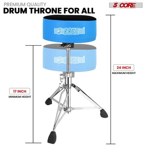 Siège de batterie 5 Core, tabouret de guitare rembourré, réglable, capacité 310 lbs, siège robuste avec dessus en velours - Product Image 3