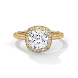 2.20ctw Cushion Cut CZ Halo <b>Solitaire</b> <b>Ring</b> 925 Sterling <b>Silver</b> Engagement Band - Product Image 4