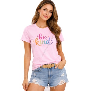 Camiseta de mujer Samavia con estampado personalizado OEM, tela de peso medio 140gsm, jersey de PC |   Camisetas Lisas RTS con Servicio DDP - Product Image 3