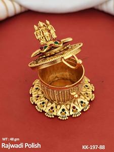Diseñador de lujo estilo Rajwadi plateado hermoso templo joyería Sindoor caja - Product Image 2
