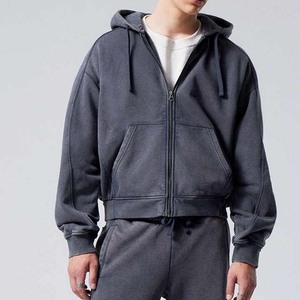 Unisex Acid Wash Vintage Hoodie 100% Cotton Men's Pullover Hoodies - Product Image 1
