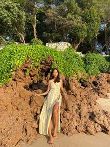 Vestido largo tejido hasta el suelo con estampado Floral Tie Dye para mujer, hermosa ropa de playa, gitana, sin espalda, Sexy, de verano, bohemio, informal, con mangas - Product Image 5