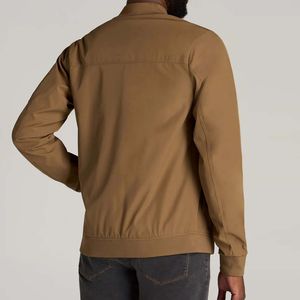 Veste bomber d'hiver pour homme, entièrement zippée, respirante, tissée, de qualité supérieure, avec logo personnalisé, vente en gros OEM |   Veste coupe-vent en satin pour l'extérieur - Product Image 4