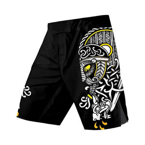 กางเกง MMA แบบยืดพิมพ์ลายแบบซับลิเมชั่นสั่งทำขายส่ง ชุดป้องกันการบาดเจ็บสำหรับฝึกศิลปะการต่อสู้ กางเกงสำหรับฝึกซ้อมและต่อสู้ 100% - Product Image 1