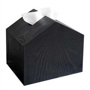 Porte-boîte à mouchoirs de luxe noir inspiré de la maison étui décoratif moderne élégant organisateur durable pour la décoration de la maison et du bureau - Product Image 1