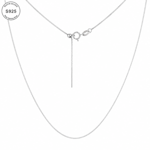925 Sterling Silber 0,8mm Runde Box-Nadelkette Halskette 50cm 1,36g Federring-Verschluss Schmuckkette - Product Image 1