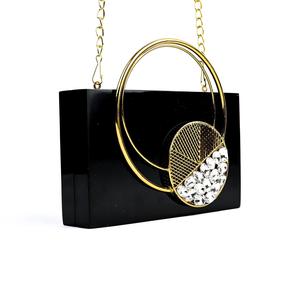 Embrayage en résine de couleur noire avec poignée Tendance pour les embrayages pour dames Sac à main par le fabricant indien Au meilleur prix Embrayage en résine - Product Image 5