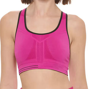 Sujetador deportivo sin costuras para exteriores para mujer hecho a medida OEM ropa de gimnasio transpirable con sujetador de Yoga de talla grande impreso personalizado - Product Image 4