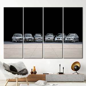 Toile d'art élégante BMW Série 5 - Art mural imprimé sur toile pour la décoration, 4P : encadré - Product Image 1