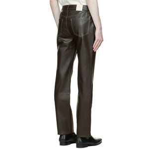 Pantalon en cuir taille haute décontracté pantalon en cuir à fermeture éclair pantalon en cuir PU Service OEM personnalisé - Product Image 6
