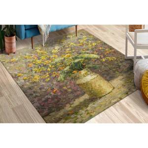 Tapis floral style ferme : Décoration botanique pour entrée, tailles personnalisées, tapis en chenille - Product Image 1