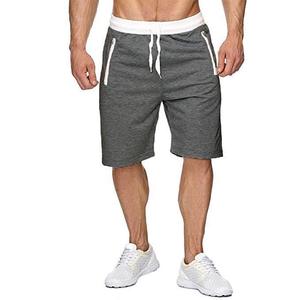 Venta caliente ropa de gimnasio logotipo personalizado hombres de secado rápido en blanco sólido transpirable hombres casual cremallera bolsillos pantalones cortos hombres DDP envío - Product Image 6