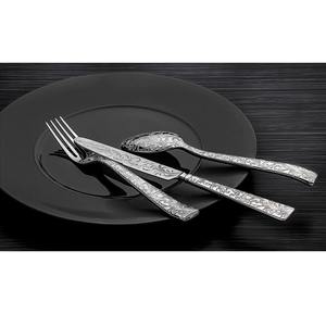 Vintage Luxury Wedding <b>Wood</b> Flatware Set Engraved Floral Pattern Heavy Duty Ornate Scroll Design Eco-Friendly - Product Image 2