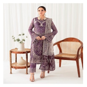 Ramsha rangoon ชุดปาร์ตี้ทางการของผู้หญิงชุด3ชิ้นผ้าชีฟอง10ชิ้น - Product Image 4