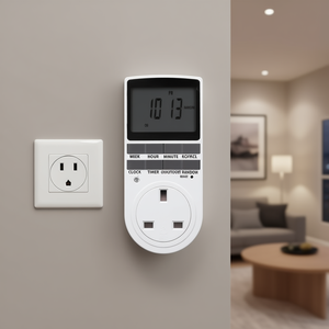 Smart Home <b>Plug</b>-in Power Socket with LCD Clock <b>Timer</b> AC 230V Changeable UK <b>Plug</b> 12/24h - Product Image 3