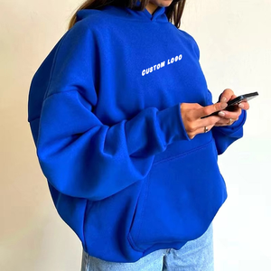 Sweat à capuche Streetwear à épaules tombantes en molleton de coton lourd personnalisé pour femmes fabriquées - Product Image 3