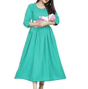 Nueva impresión Diseño de moda Tallas grandes Manga completa Mujer Vestido de maternidad Vestido Casual Al Aire Libre Enfermería Mama Vestidos de alimentación - Product Image 2