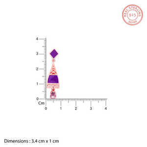 Boucles d'oreilles pendantes mode en forme de tour de rêve en or rose - Product Image 4