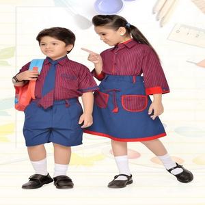 Beau uniforme d'école pour garçons et filles, chemise à carreaux avec short et jupe - Product Image 6