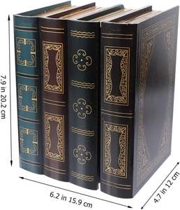 2pcs <b>Book</b> Decoration Desk Top <b>Decor</b> Wooden Wood Jewelry Boxes Faux Stack <b>Designer</b> <b>Books</b> Vintage Jewelry - Product Image 4