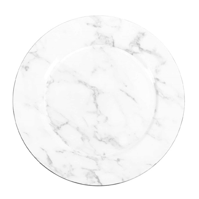 Best Quality Rounded White Marble Charger Plate Hotel Restaurant Tableware Decoration Food Pasta Serving Charger Plate
