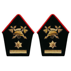 Badge de col de qualité supérieure avec bouton pression en laiton, rangs de col OEM, couronne en fil de bullion doré ou argenté, ruban de col - Product Image 6