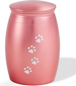 Mini urne moderne pour chien et chat cendres urne souvenir en métal rose petit mémorial parfait pour votre ami à fourrure - Product Image 2