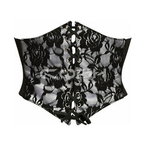 Ceinture de maintien de la taille en dentelle rouge à corps court |   Fabricant de Corsets Amincissants - Product Image 4