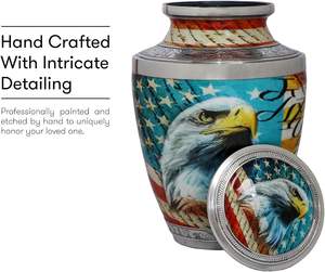 Vétéran drapeau américain urnes de crémation pour cendres adulte homme/femme-urnes décoratives pour policiers, pompiers, marine, marine - Product Image 5