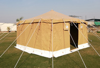 Tenda Kemah mewah kanvas katun luar ruangan tenda mewah Khaki mewah ruang tamu tenda mewah desain baru tenda mewah