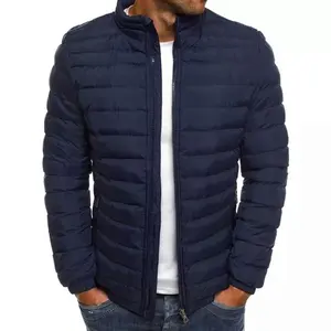 Venta al por mayor de moda transpirable pluma de ganso brillante burbuja abrigos con capucha hombres chaqueta acolchada logotipo personalizado burbuja chaqueta