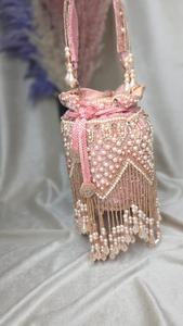 Resin Golden Crystal Beaded Half <b>Moon</b> Pearl Fashion Evening Clutch Bag for Women Wedding Party Handmade From India Wholesale - Product Image 3