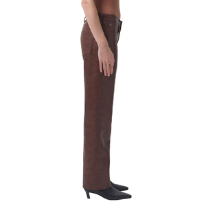 กางเกงเอวกลางหนัง PU สำหรับผู้หญิงกางเกงสไตล์ซักได้สำหรับฤดูหนาวออกแบบโลโก้ได้ตามต้องการแบบมืออาชีพ2025 - Product Image 4