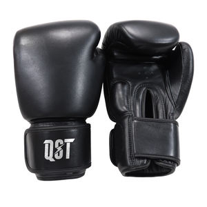 Guantes de Boxeo Profesionales de Cuero Real para Hombre y Mujer, Logotipo Personalizado, Soporte de Muñeca con Velcro, Soporte de Muñeca con Gancho y Bucle - Product Image 1