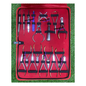 Custom OEM 18 Piece Dental Orthodontic Instruments Kit Pliers Wire Cutters & <b>Bracket</b> Tools Zipper Case Wenquar Factory Price - Product Image 1