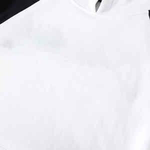 เสื้อฮู้ดดี้ไหมพรมเชนิลล์พรีเมียมสีขาวแบบกำหนดเอง แขนเสื้อแบบแร็กแลนสีดำ ผ้าฟลีซ สตรีทแวร์ลำลอง ผ้าฝ้ายออร์แกนิก - Product Image 6