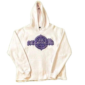 Streetwear décontracté blanc poids lourd hommes Patch broderie fermeture éclair Double couche à capuche en détresse lavé à l'acide sweats à capuche - Product Image 6