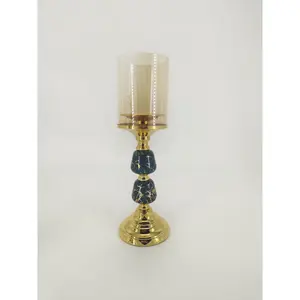 เชิงเทียนเหล็กโค้งออกแบบสำหรับตกแต่งบูติกที่วางเชิงเทียนแบบเรียบง่ายดูหรูหราโคมไฟเหยือกสำหรับโรงแรมบ้าน - Product Image 1