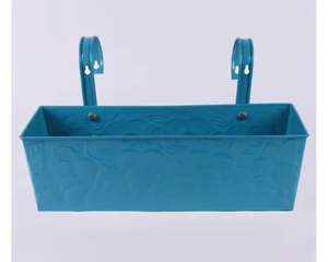 Grande jardinière suspendue en métal et fer Style nordique moderne gaufré rouge Pot de jardin décoratif extérieur avec motif de feuille ovale - Product Image 6