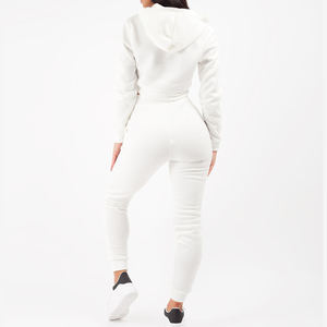 Otoño Invierno Jogger Trajes Conjunto de 2 piezas Mujeres Fleece Plain Women Sweatsuit Chándal Causal Crewneck Sweatsuit Sets Mujeres - Product Image 2