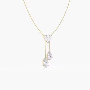 Meilleure vente Bracelet tennis élégant de luxe en moissanite et diamant en forme de cœur en or rose pour femme - Product Image 2