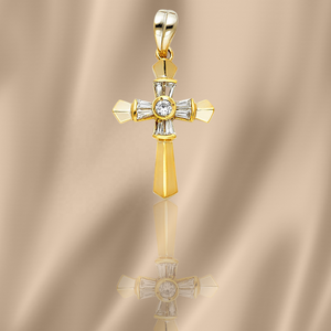 Nouveauté bijoux religieux chrétiens personnalisables pendentif croix clouté de diamants breloques en Zircon plaqué or à la mode - Product Image 4