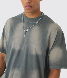 T-shirts pour hommes Vente en gros Personnalisé Qualité Exportation Dernière Conception Surdimensionné Col étendu Eau de Javel Soleil - Product Image 3