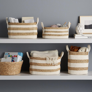 Hot Top Product Jute Seagrass <b>Laundry</b> Bag Basket Decoration Basket Durable Handwoven Home <b>Storage</b> <b>Organization</b> - Product Image 4